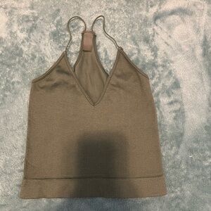 Fitted crop top - olive green